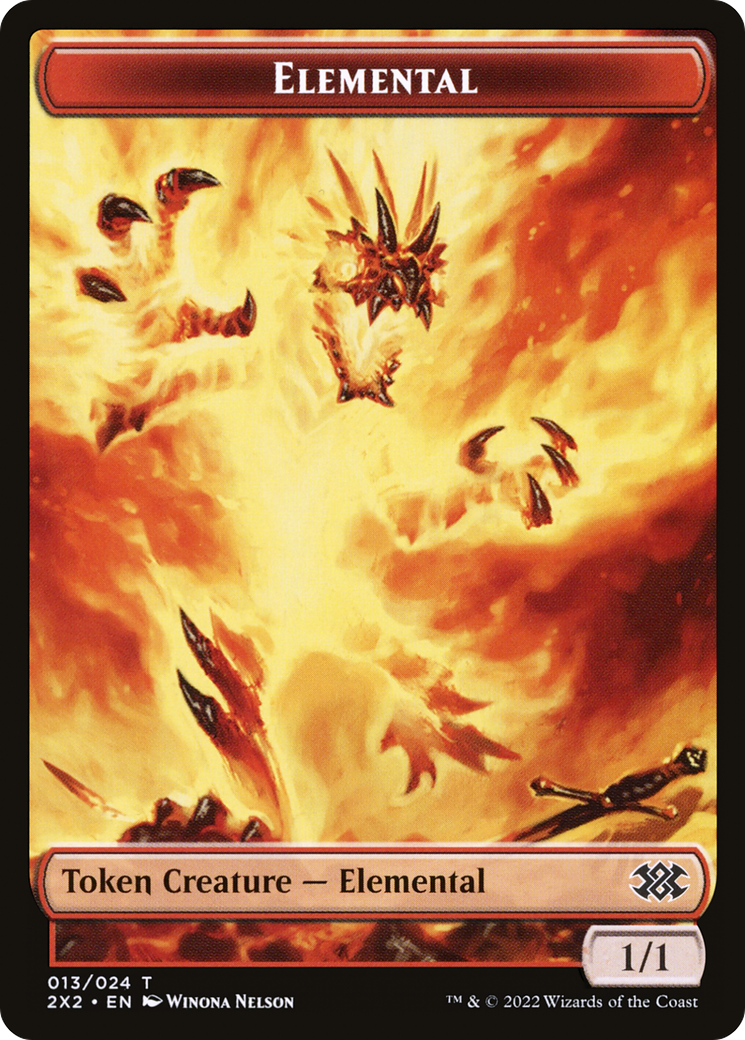 Elemental // Phyrexian Golem Double-Sided Token (T2X2-13 // 21)
