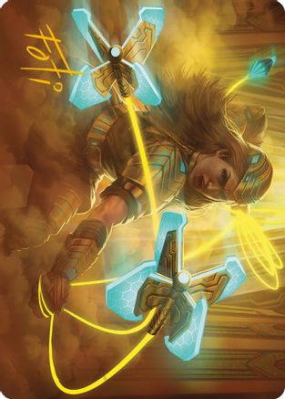 Bladehold War-Whip Art Card (Gold-Stamped Signature) (ASONE-046)
