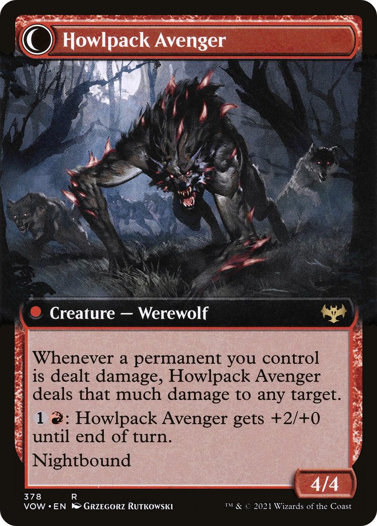 Ill-Tempered Loner // Howlpack Avenger (VOW-378) (Extended Art) (Foil)