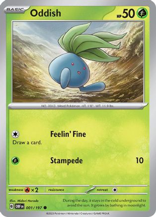 Oddish (OBF-001) (Reverse Holofoil)