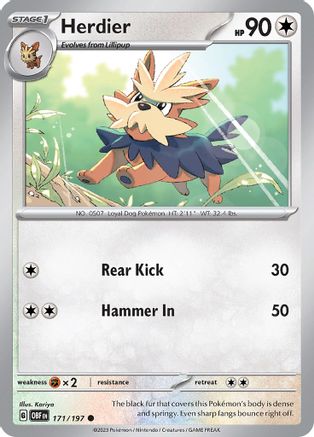 Herdier (OBF-171) (Reverse Holofoil)
