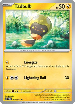 Tadbulb 074/197 (OBF-074) (Reverse Holofoil)