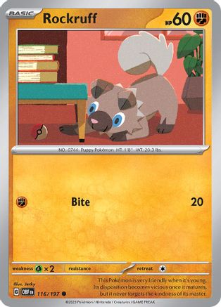 Rockruff (OBF-116) (Reverse Holofoil)
