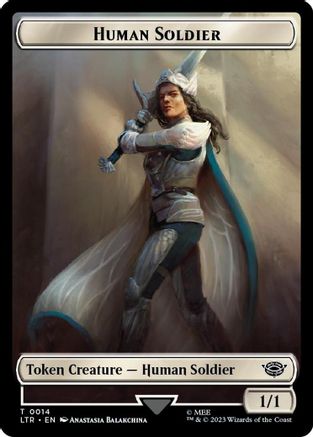 Human Soldier (0014) // Food (0023) Double-Sided Token (Surge Foil) (LTR-14 // 23)