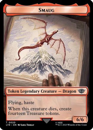Smaug // Food (0022) Double-Sided Token (Surge Foil) (LTR-20 // 22)