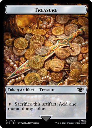 Treasure // Food (0023) Double-Sided Token (Surge Foil) (LTR-25 // 23)