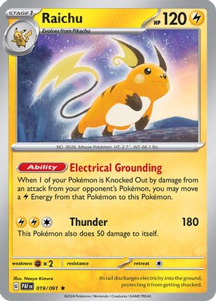 Raichu (PAF-019) (Reverse Holofoil)