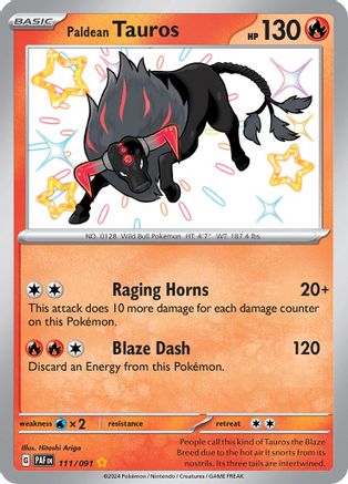 Paldean Tauros (PAF-111) (Holofoil)