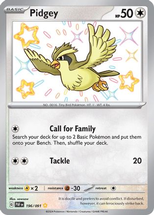 Pidgey (PAF-196) (Holofoil)