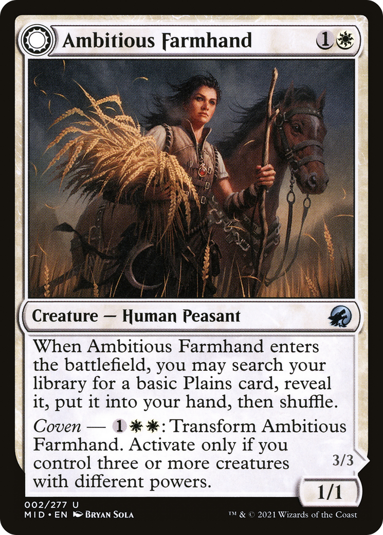 Ambitious Farmhand // Seasoned Cathar (MID-002) (Foil)