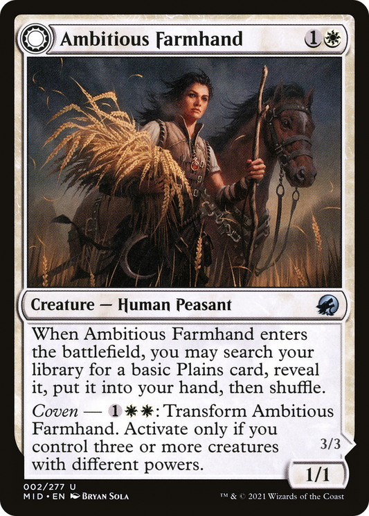 Ambitious Farmhand // Seasoned Cathar (MID-002) (Foil)