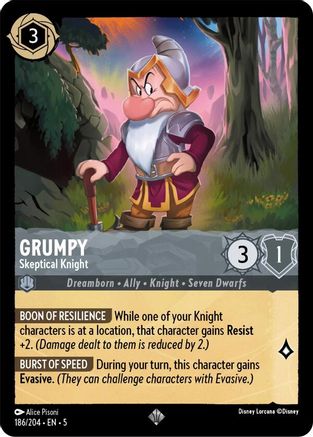 Grumpy - Skeptical Knight (5-186) (Cold Foil)