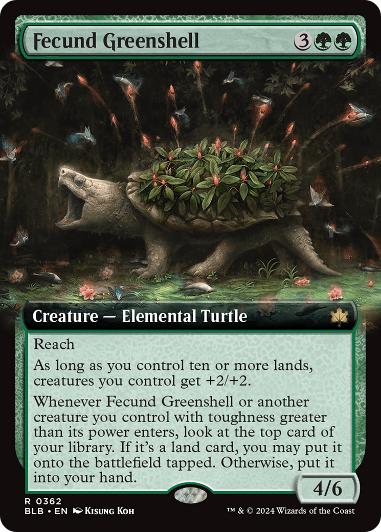 Fecund Greenshell (BLB-362) (Extended Art) (Foil)