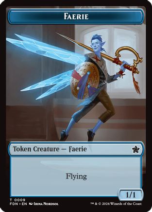 Faerie // Fish Double-Sided Token (FDN-9 // 10) (Foil)