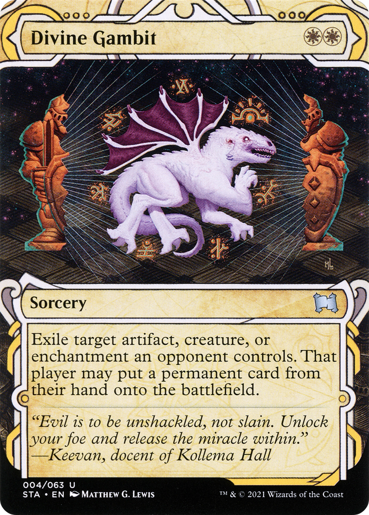 Divine Gambit (STA-04E) (Borderless) (Etched Foil)