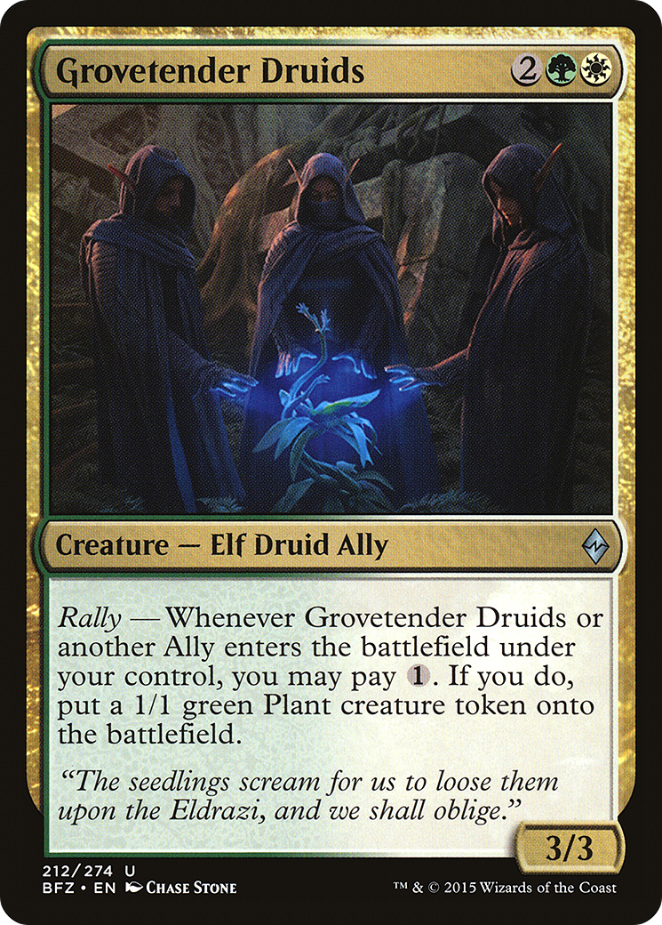 Grovetender Druids (BFZ-212) (Foil)