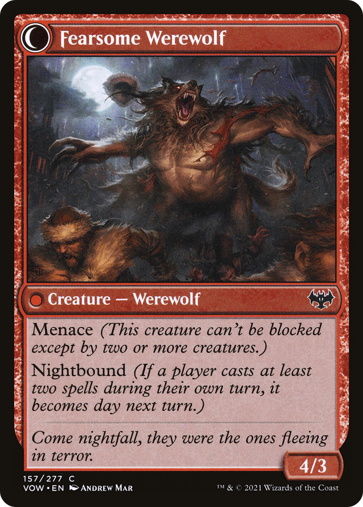 Fearful Villager // Fearsome Werewolf (VOW-157) (Foil)