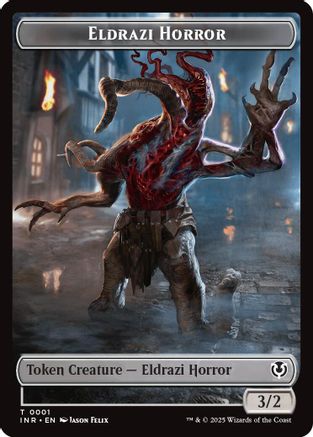 Eldrazi Horror // Human Soldier (0003) Double-Sided Token (INR-1 // 3) (Foil)