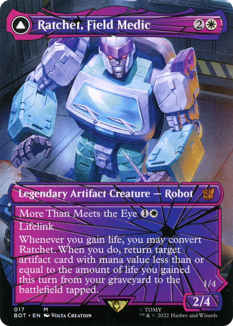 Ratchet, Field Medic // Ratchet, Rescue Racer (BOT-017) (Shattered Glass) (Borderless)