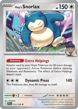 Hop's Snorlax (JTG-117) (Holofoil)