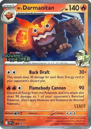 N's Darmanitan (Prerelease - Staff) (SVP-181) (Holofoil)