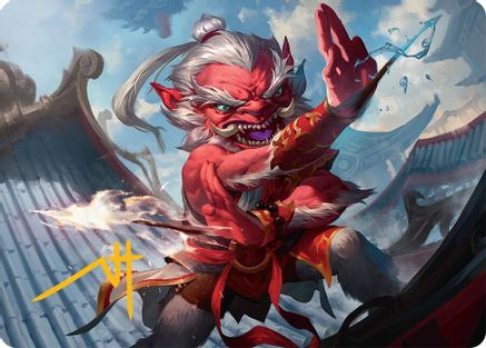 Devoted Duelist Art Card (15/54) (Gold-Stamped Signature) (AATDM-015)