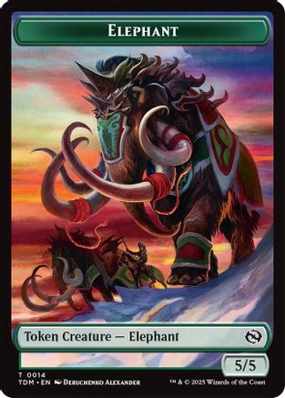 Elephant // Treasure  Double-Sided Token (TDM-14 // 16) (Foil)