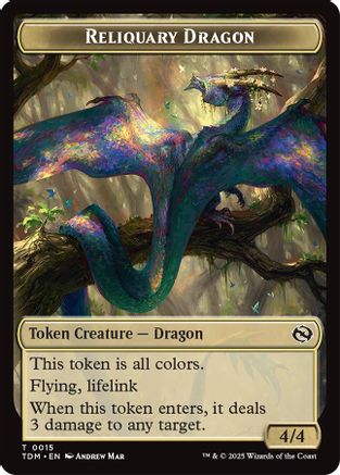 Reliquary Dragon // Dragon (0011) Double-Sided Token (TDM-15 // 11)