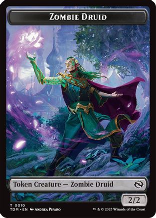 Zombie Druid // Treasure Double-Sided Token (TDM-10 // 16)