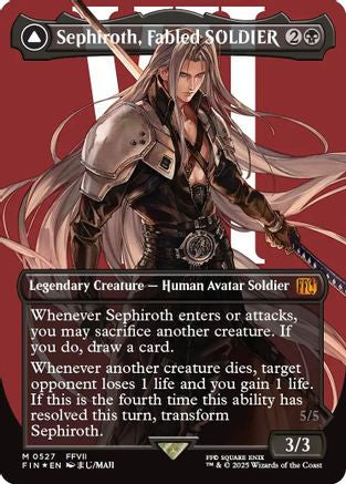 Sephiroth, Fabled SOLDIER // Sephiroth, One-Winged Angel (FIN-527) (Borderless) (Surge Foil)