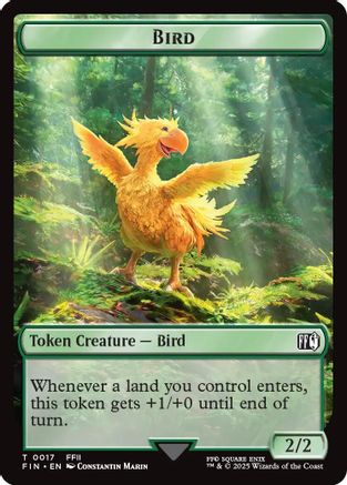 Bird (0017) // Wizard (0015) Double-Sided Token (FIN-17 // 15) (Foil)