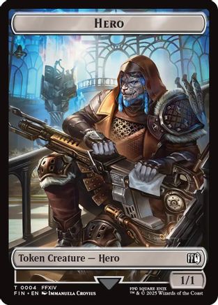Hero (0004) // Wizard (0015) Double-Sided Token (FIN-4 // 15)