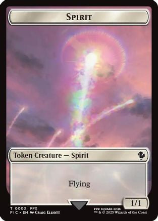 Spirit // Hero (0027) Double-Sided Token (Surge Foil) (FIC-3 // 27)