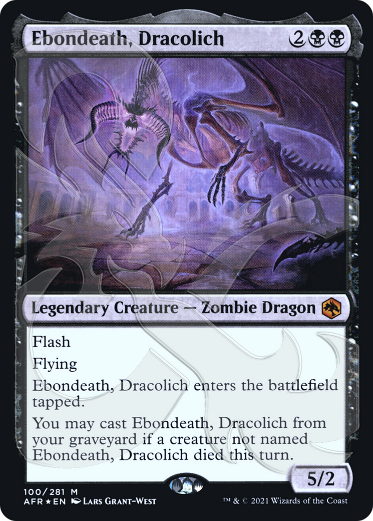Ebondeath, Dracolich (Ampersand Stamped) (AFR&-100A) (Foil)