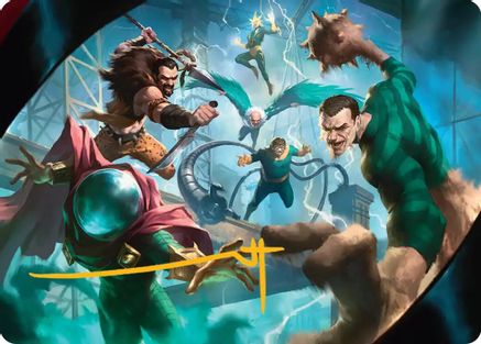 Behold the Sinister Six! Art Card (7/54) (Gold-Stamped Signature) (AASPM-007)