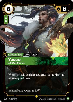Yasuo - Remorseful (Alternate Art) (OGN-076a) (Foil)