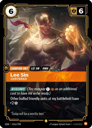 Lee Sin - Centered (Alternate Art) (OGN-151a) (Foil)