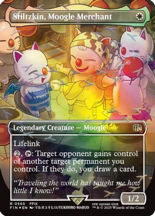 Stiltzkin, Moogle Merchant (Borderless) (Chocobo Track Foil) (FIN-565)