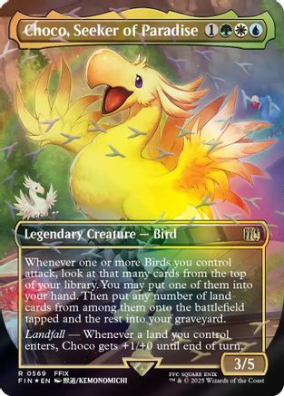 Choco, Seeker of Paradise (Borderless) (Chocobo Track Foil) (FIN-569)