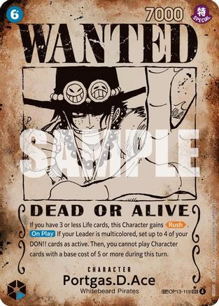 Portgas.D.Ace (119) (Wanted Poster) (OP13-119) (Foil)