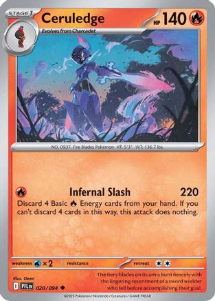 Ceruledge (PFL-020) (Reverse Holofoil)
