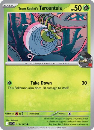 Team Rocket's Tarountula (ASC-018) (Reverse Holofoil)