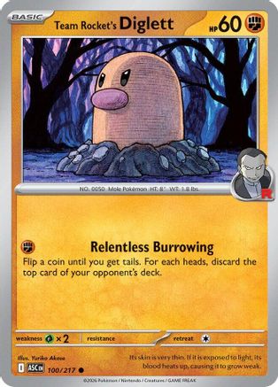 Team Rocket's Diglett (ASC-100) (Reverse Holofoil)