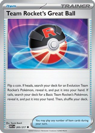 Team Rocket's Great Ball (ASC-205) (Reverse Holofoil)