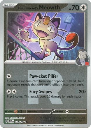 Team Rocket's Meowth (Team Rocket) (ASC-161) (Reverse Holofoil)