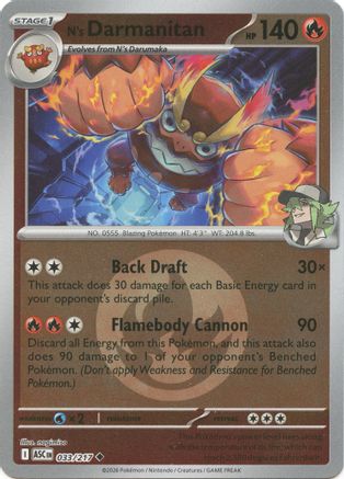 N's Darmanitan (Energy Symbol Pattern) (ASC-033) (Reverse Holofoil)