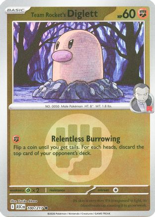 Team Rocket's Diglett (Energy Symbol Pattern) (ASC-100) (Reverse Holofoil)