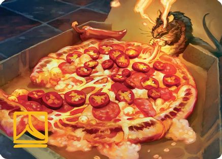 Spicy Oatmeal Pizza Art Card (Gold-Stamped Signature) (ASTMT-011)