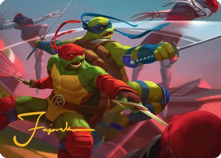 Raph & Leo, Sibling Rivals Art Card (Gold-Stamped Signature) (ASTMT-016)