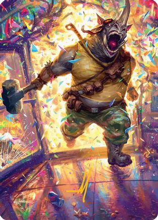 Rocksteady, Rowdy Rhino Art Card (Gold-Stamped Signature) (ASTMT-054)